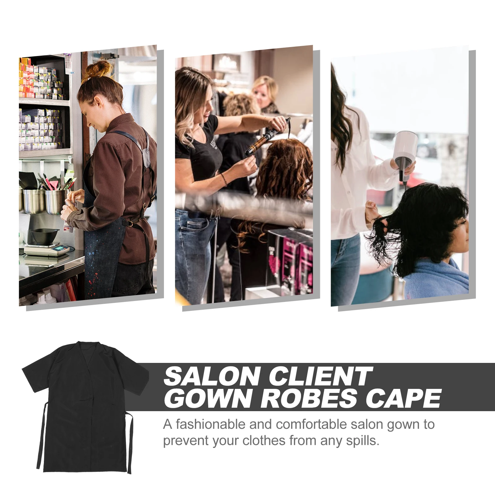 Salon Client Gown Robes Cape Suits Women Professional Hair Cutting Smock Client Kimono Style Hairdressing Cloth Haircut Cape Hairdressing Cape Beauty Salon Apron Hair Salon Cloth