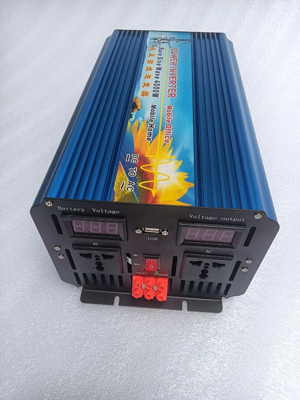 

Power Inverter 4000W Pure sine wave DC 12V TO AC 110V 120V 60HZ Peak Power 8000W Converter