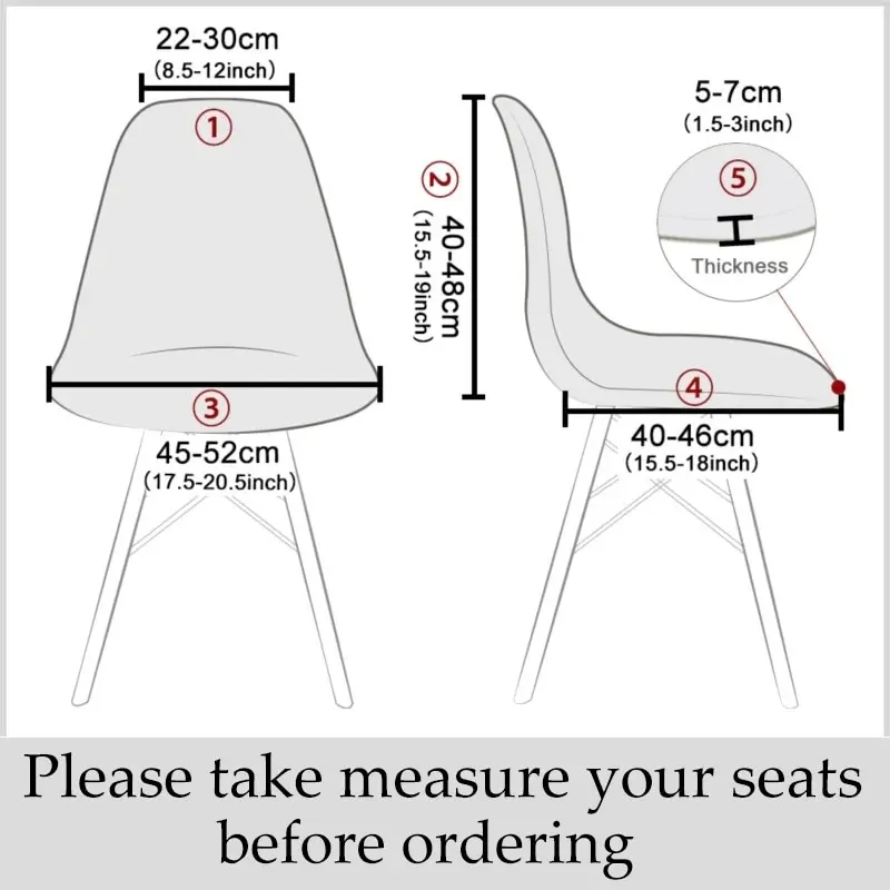 Description Picture 2 of item2/4PCS Shell Chair Covers Stretch Printed Dining Seat Covers Elastic Armless Chair Slipcover Furniture Protector Banquet Hotel