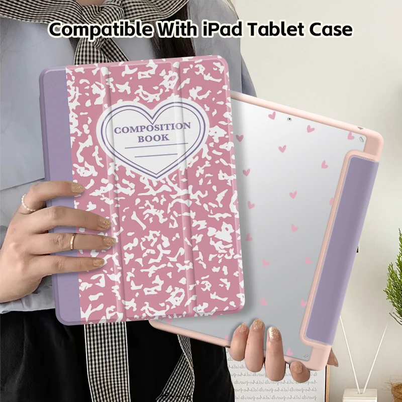 Versatile iPad Case with Sleep/Wake Feature and Pen Slot - Double-Sided Printing Design