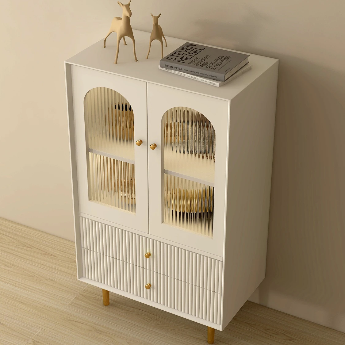 Luxury Modern Living Room Furniture White Wood Wooden et Sideboard Mini Corner Coffee Wine Bar Cabinet Sideboard et