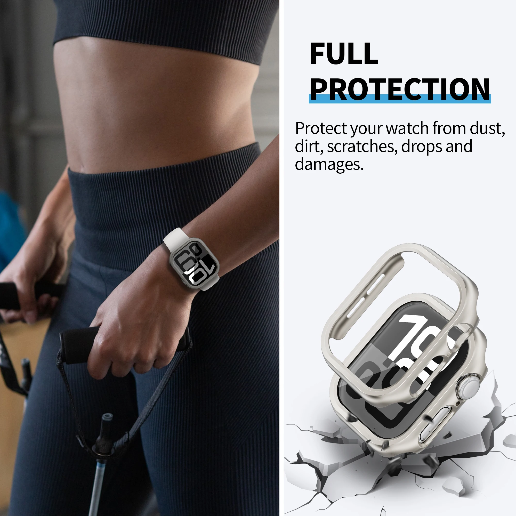 Premium Protective Bumper Cover for Smartwatch - Versatile PC Shield & Accessories