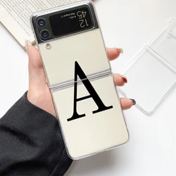 Chic Alphabet Design Clear Hard Phone Case for Samsung Galaxy Z Flip (B1)