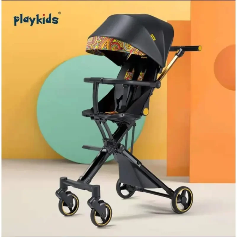 Playkids Proco X6-3 Baby Stroller Can Sit and Lie Light Folding Trolley High-view Baby Stroller Strollers
