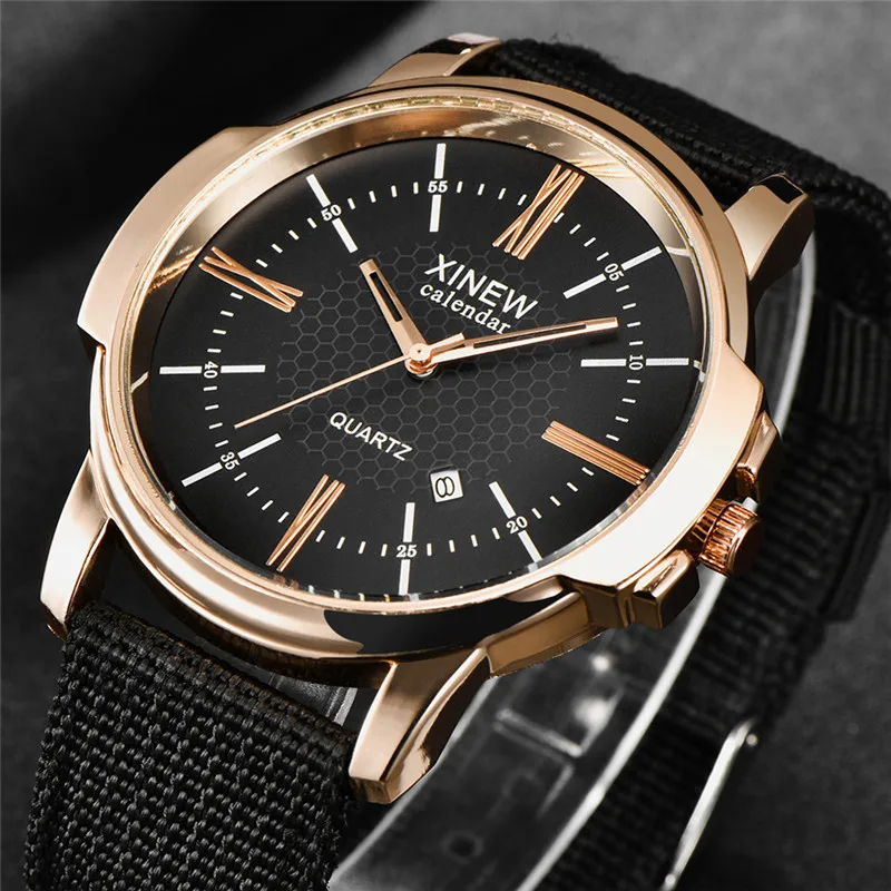 Relogio Masculino Genuine XINEW Brand Watches For Men Students Fashion Nylon Band Simple Calendar Quartz Clock Erkek Barato Saat