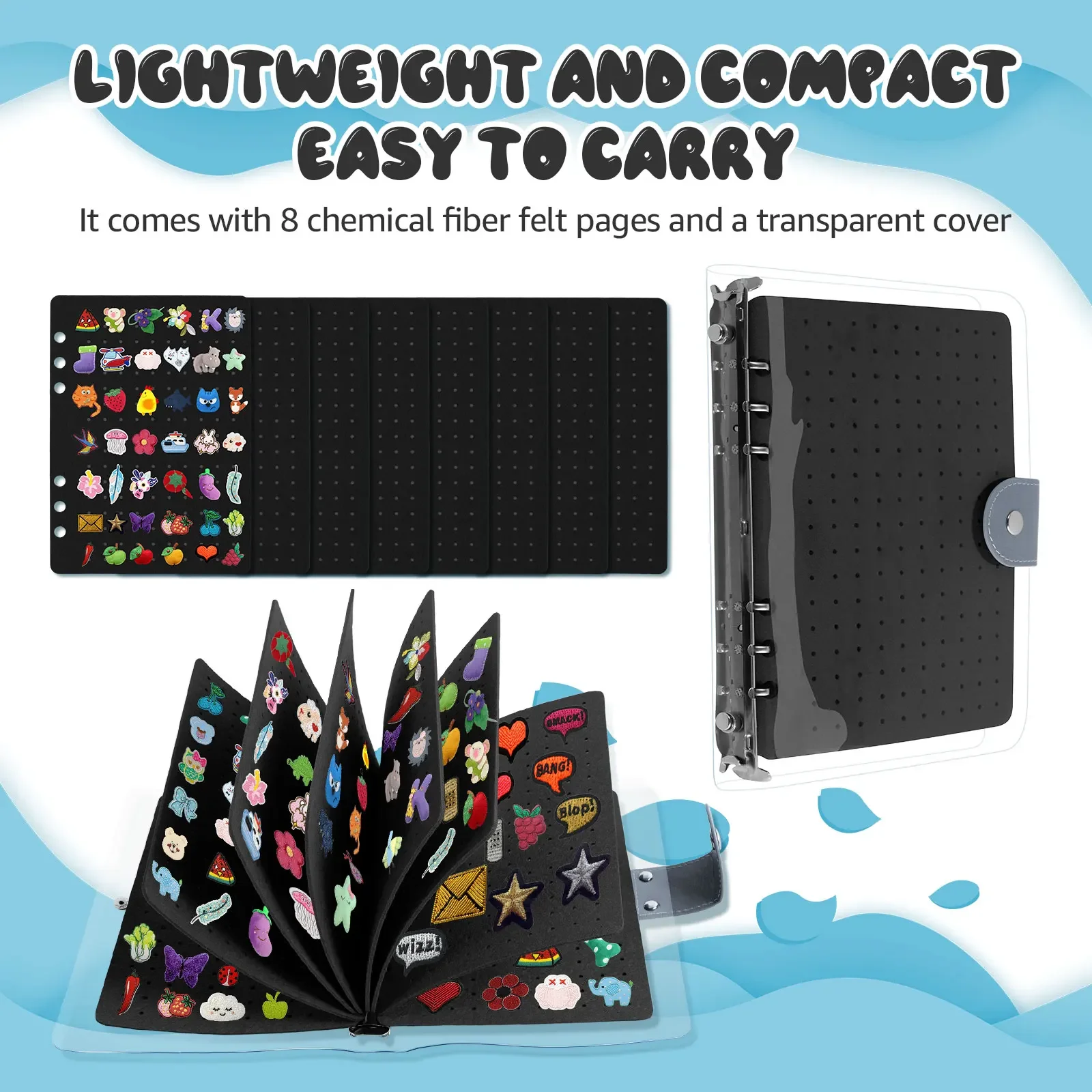 Enamel Pin Collector's Display Album with Clear Cover - Portable Organizer