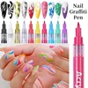 1pc Nail Art Graffiti Pen Gold/Black/white 10 Colors Quick Drying Liner Gel Nail Pen Colorful Painting Marker DIY Drawing Liner 2