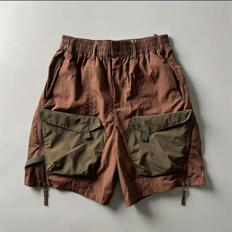 Summer Thin Contrasting Large Pockets Loose Work Half Longs Casual Shorts Beach Pants Outdoor Travel Camp Roller Skating Sports