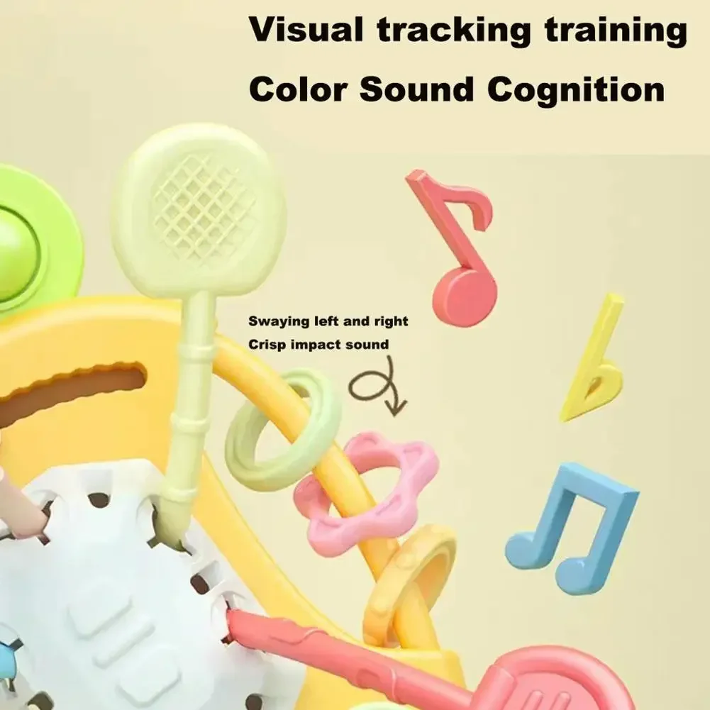 Cute Rabbit Radish Lala Montessori Pull String Toys For Babies Sensory Toys Teethers Developmental Fine Motor Skills