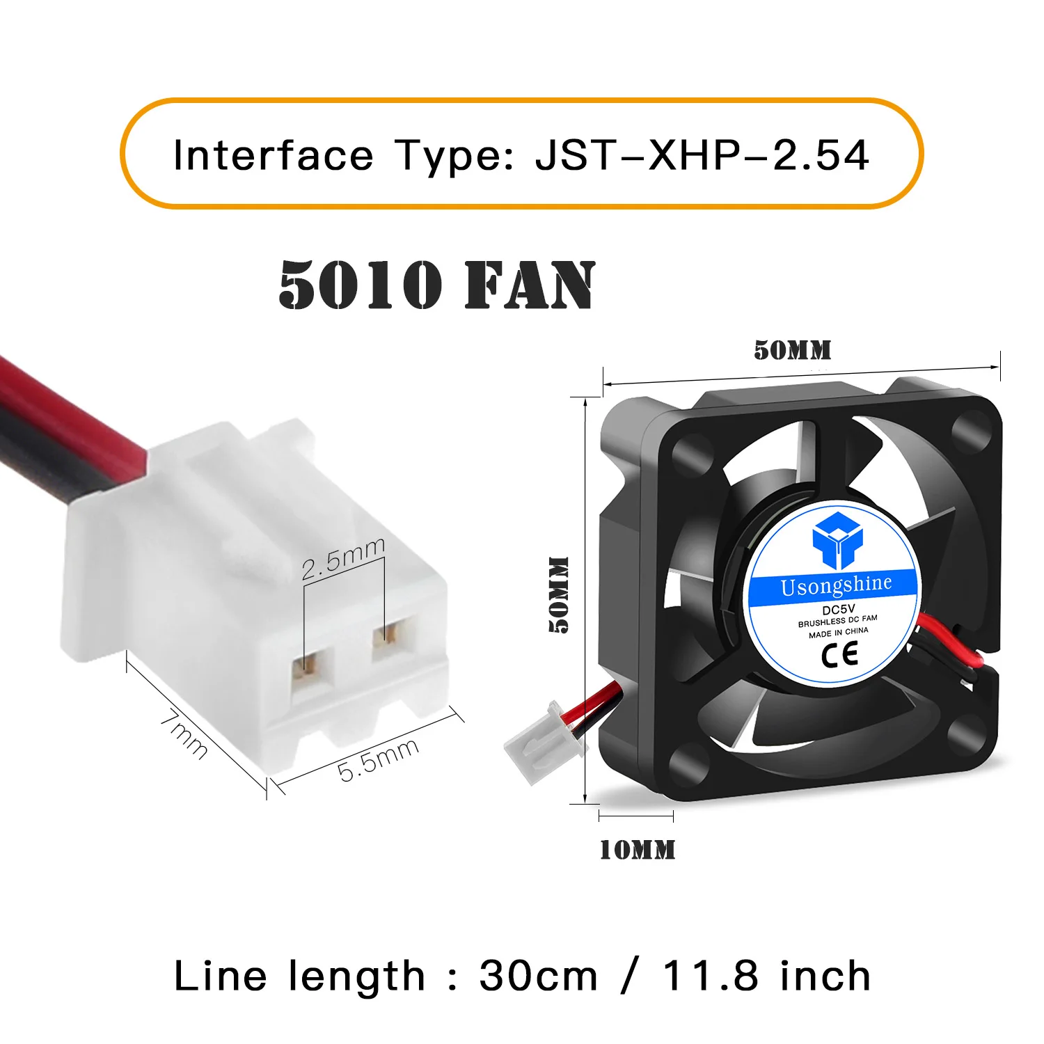 Advanced Brushless Cooling Turbo Fan for 3D Printers - 12V/24V Dual Voltage, 2-Pin DC Extruder Cooler Blower in Black Plastic