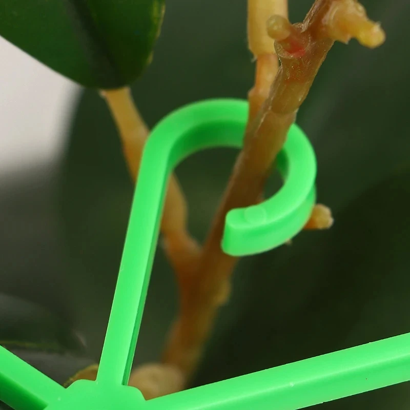 4pcs Climbing Houseplant Stem Supports, Plastic Plant Climbers Stem Holders Reusable Flower Plant Stakes Trellis Stem Hook Growt