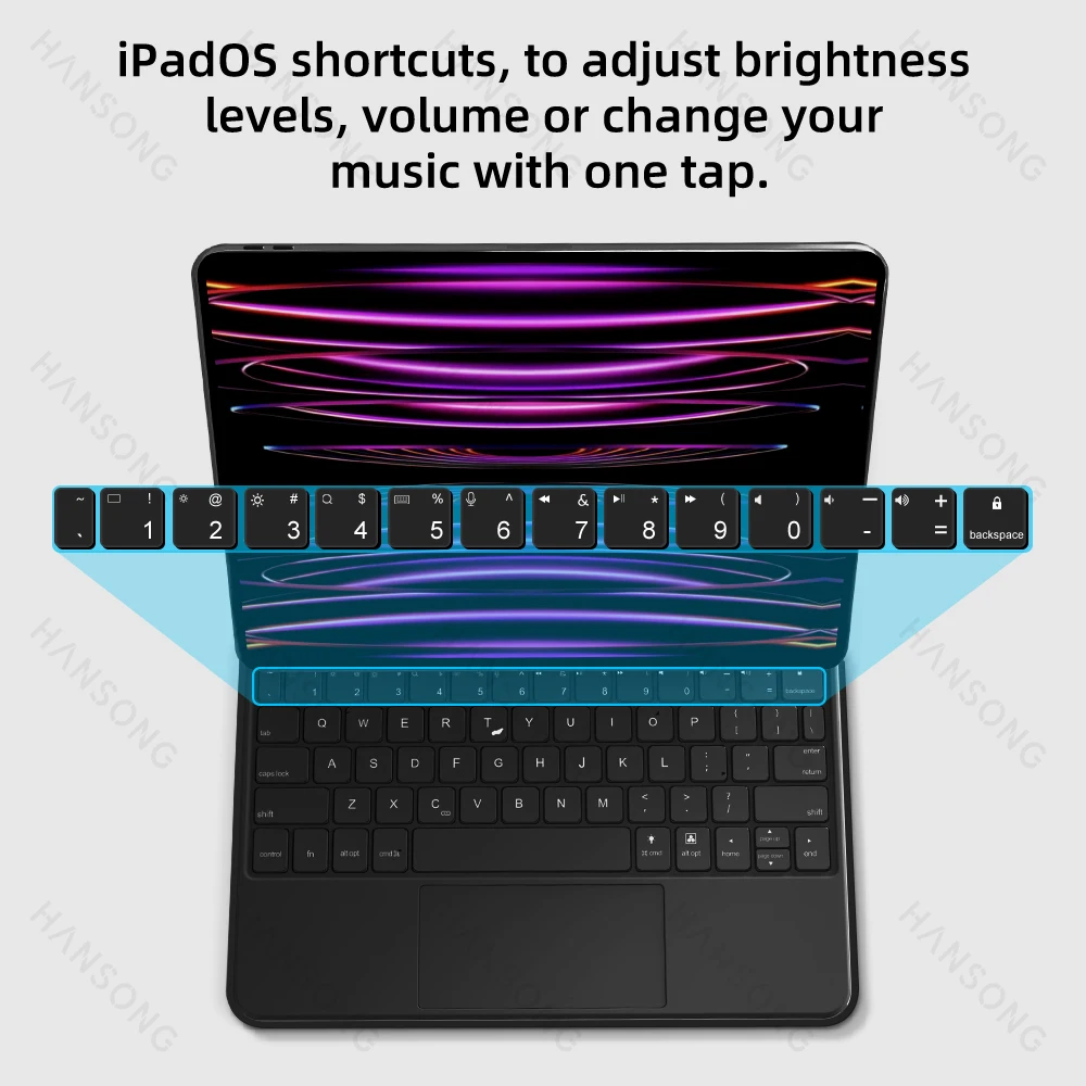 Capa de Teclado Mágico para Ipad Ipad Pro 11 12.9 4th 5th 6th Air 4th 5th 10.9 Backlit Keyboard Cover - Imagem 6