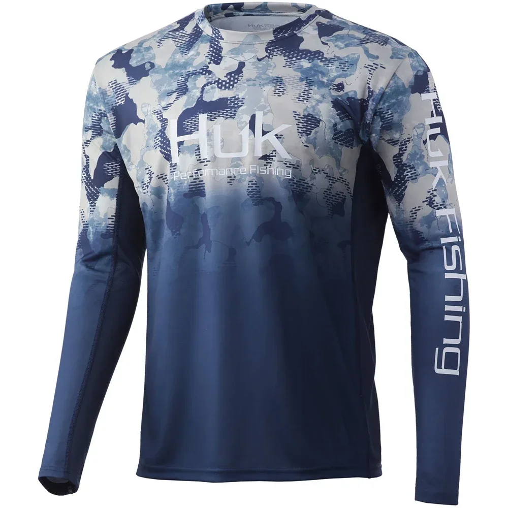 Huk Fishing Apparel Men Fishing Clothing T Shirts Long Sleeve Sun Protection Uv Breathable Summer Fish Shirt Camisa De Pesca fly fishing clothes mens hiking shirts