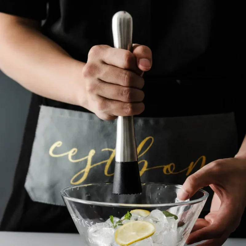 Stainless Steel Crushed Ice Hammer Multifunctional Popsicle Sticks Cocktail Swizzle Stick Fruit Lemon Muddle Pestle Bar Tools