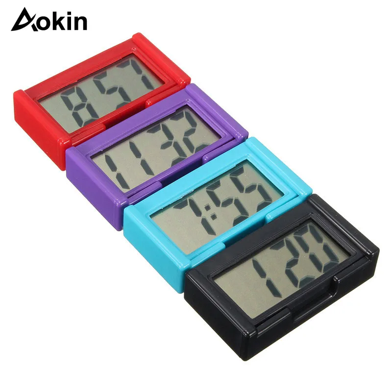 LCD digital clock Digital clock Mini Car Dashboard Digital Clock Vehicle Self-Adhesive Clock with LCD Time Day Display Automotive Stick On Watch for Cars