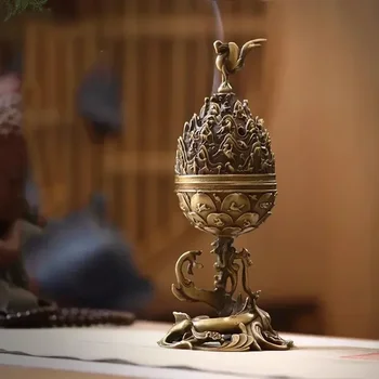 Holder Incense Burner Ornament Decoration Oriental Incense Burner Vintage Copper Traditional Norse Buddha Incensario Room Decor