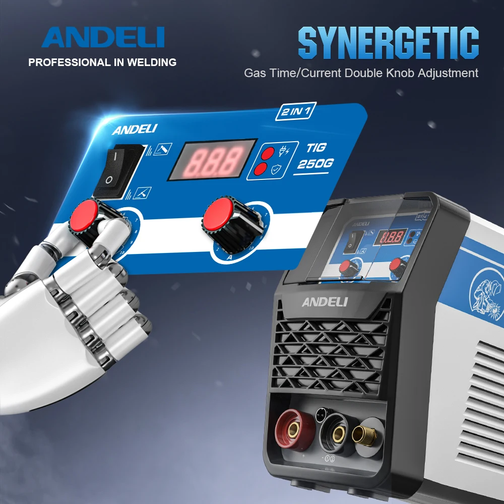 TIG Welder 2 IN 1 HF TIG MMA Stick Inverter Tig Welding Machine For Household Soldering ANDELI TIG-250G