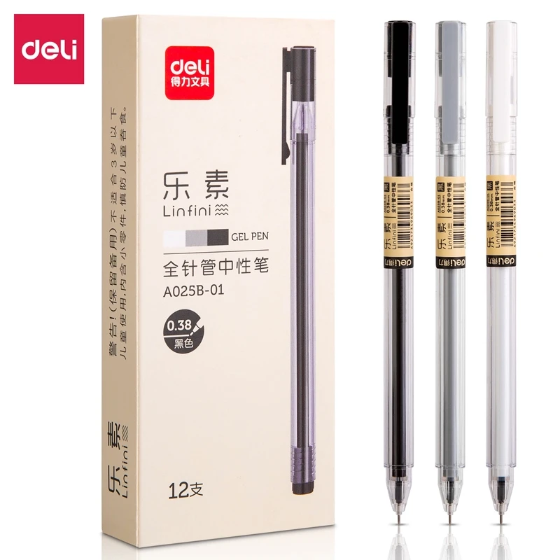 

Deli 1 PC Gel Pen Random Color Black Ink Full Needle Minimalism Office School Stationery A025B-01