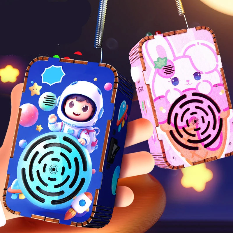 

2pcs DIY Handmade Kids Walkie Talkie Rechargeable Handheld Radio Transceiver Interphone for Children Toys Birthday Gifts