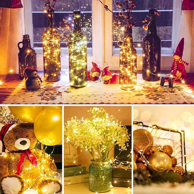 LED Fairy Light String, Battery Operated with Remote Control, 8 Mode Waterproof Christmas and Holiday Decorations