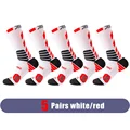 5 Pairs white red