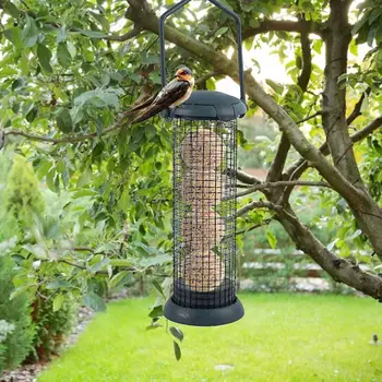 Bird Feeder Multiple Holes Automatic Feeding Tool Outdoor Small Wild Birds Food Dispenser Hanging Dumpling Grease Ball Holder