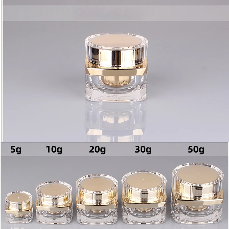 5g-50g 빈 눈 페이스 크림 항아리 바디 로션 포장 병 여행 아크릴 골드 컨테이너 화장품 메이크업 에멀젼 하위 병