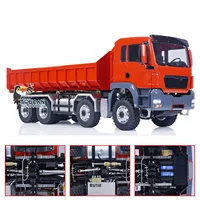 Toys Gifts LESU 1/14  TGS 8*8 Hydraulic Dumper RC Truck Roll On/Off Tipper Servo Painted Orange Car Model THZH0477-SMT2 1