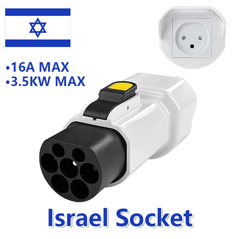 EVqiaoyi Adaptador para EV de Pila de Carga Type2 a 220V: Conector Macho Type2 a Convertidor de Tomacorriente Doméstico, para todas las Estaciones de Carga Type2