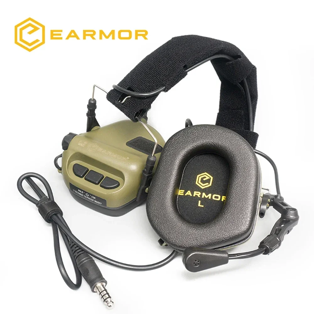 Headset Tático EARMOR-M32 MOD4 com Adaptador Ferroviário e