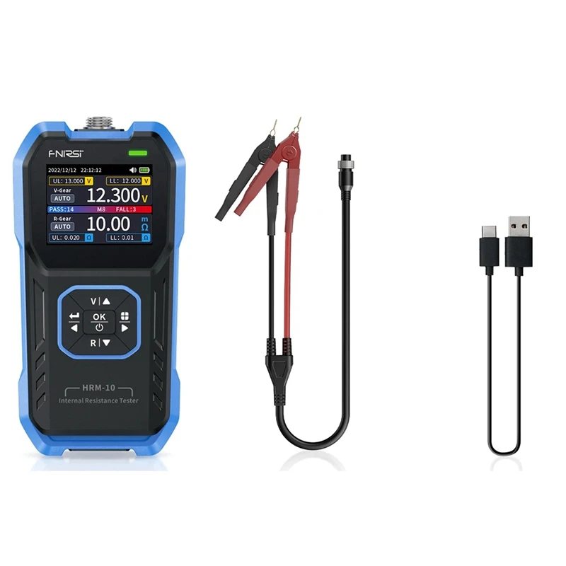 Battery Voltage Internal Resistance Tester A73P-FNIRSI HRM-10 18650 AC Acid Lithium Lead Car Battery Capacitor Tester
