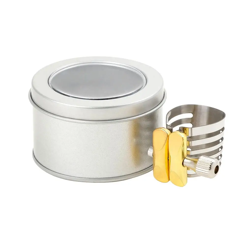 

1PC Adjustable Saxophone Fastener Clip Stainless Steel Sax Ligature Clamp for Tenor / Alto / Soprano Saxophone Mouthpiece w/ Box