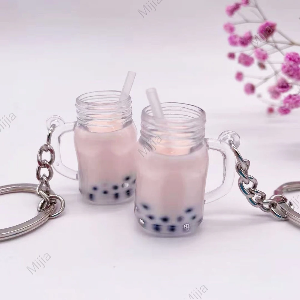 PonPom Cute Bubble Tea Keychain Boba Bear Key Ring Pendant Doll