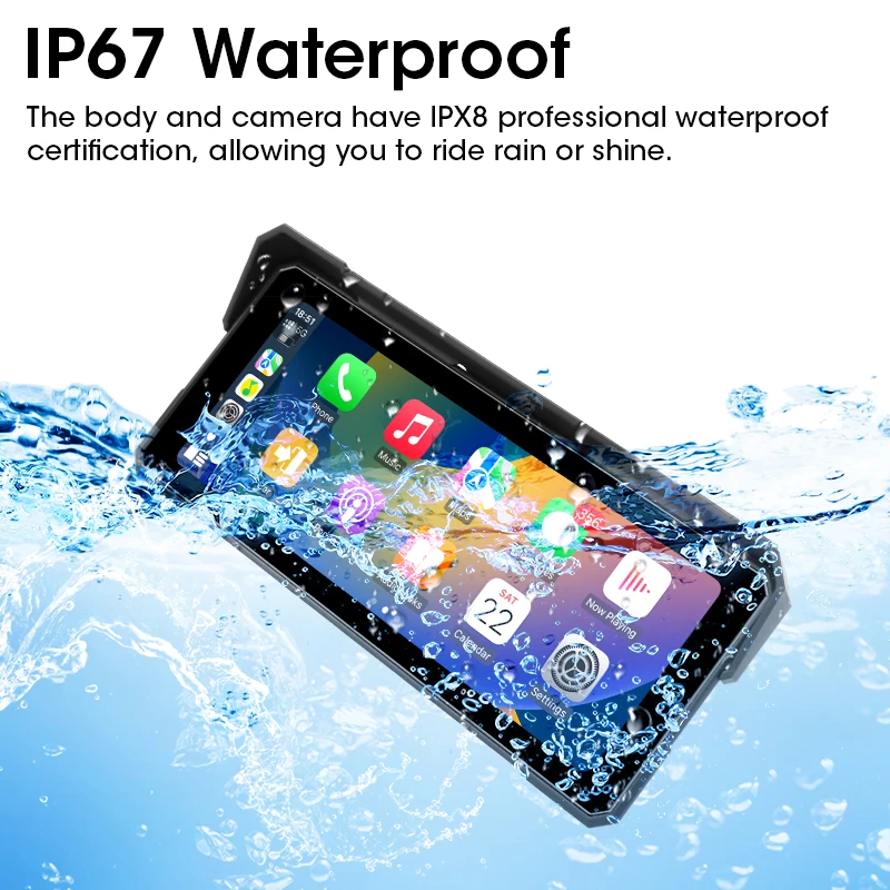 7/8.1Inch Portable Motorcycle Multimedia Player Wireless CarPlay Android Auto GPS Navigation Airplay Display Screen BT Waterproof motorcycle navigation display motorcycle navigation screen