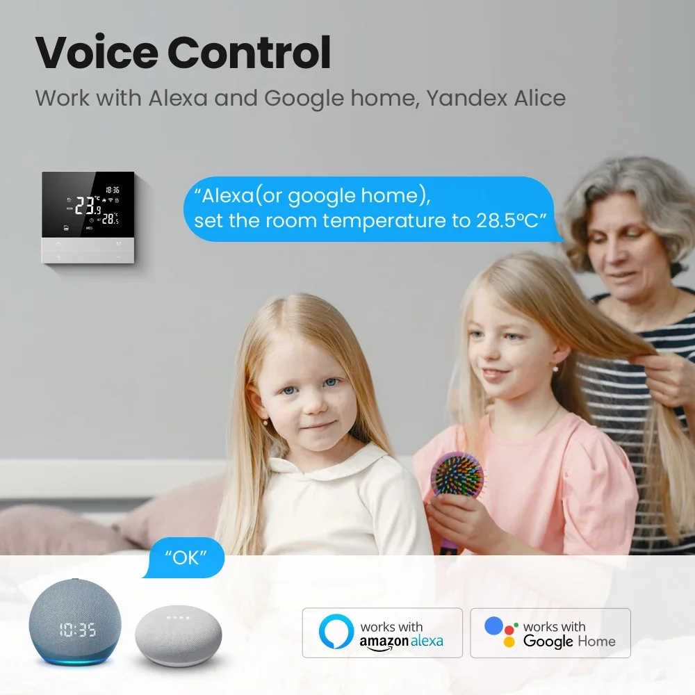 Description Picture 5 of itemTNCE Tuya WiFi Thermostat Water/Electric Floor Heating Water Gas Boiler smart Temperature Voice Remote Control Google Home Alexa