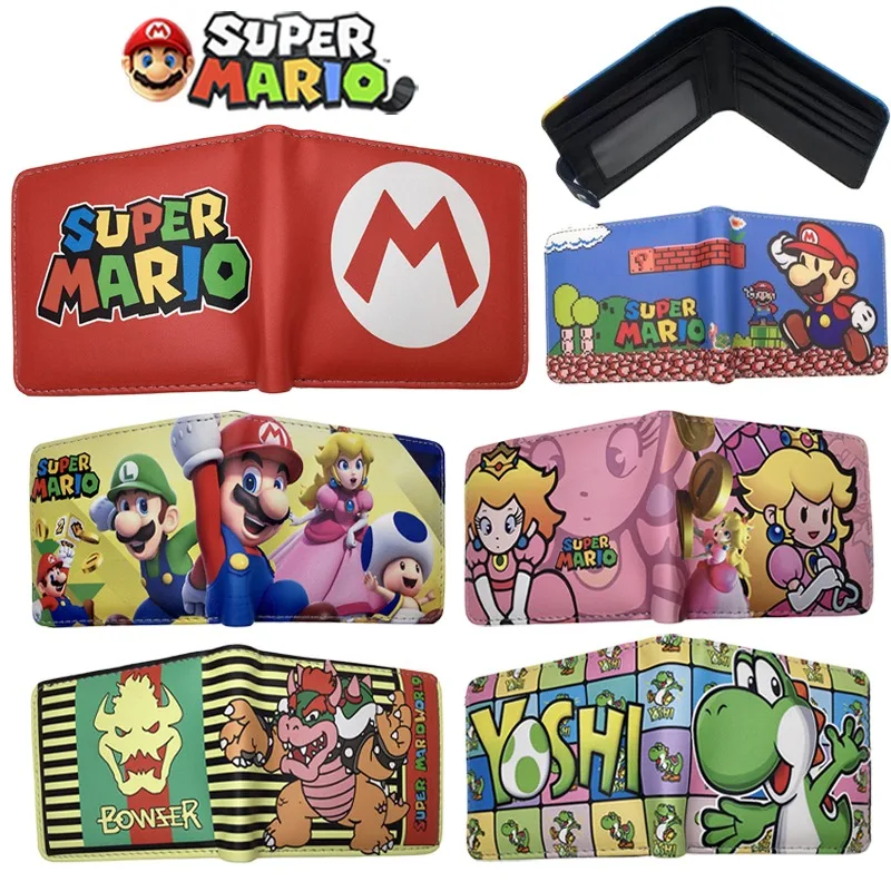 Super Mario Bros Borsa Per Bambino Studente Portabilità Portafogli Pu Leathers Id Card Holder Bag Cartoon Coin Bag Yoshi Kids Holders