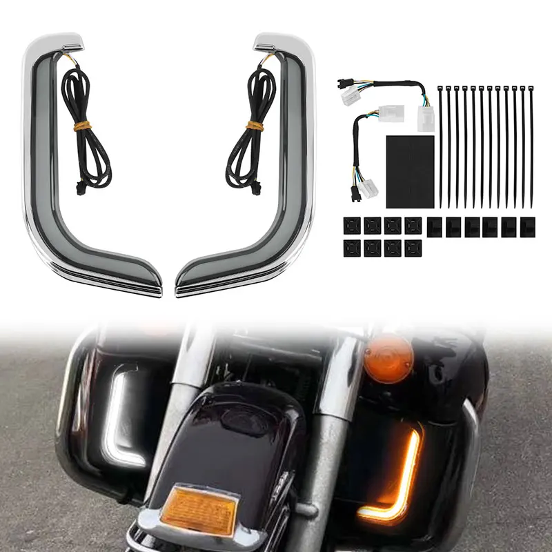 Motorcycle LED Running Lamp Fairing Lower Grills Turn Signal Light For