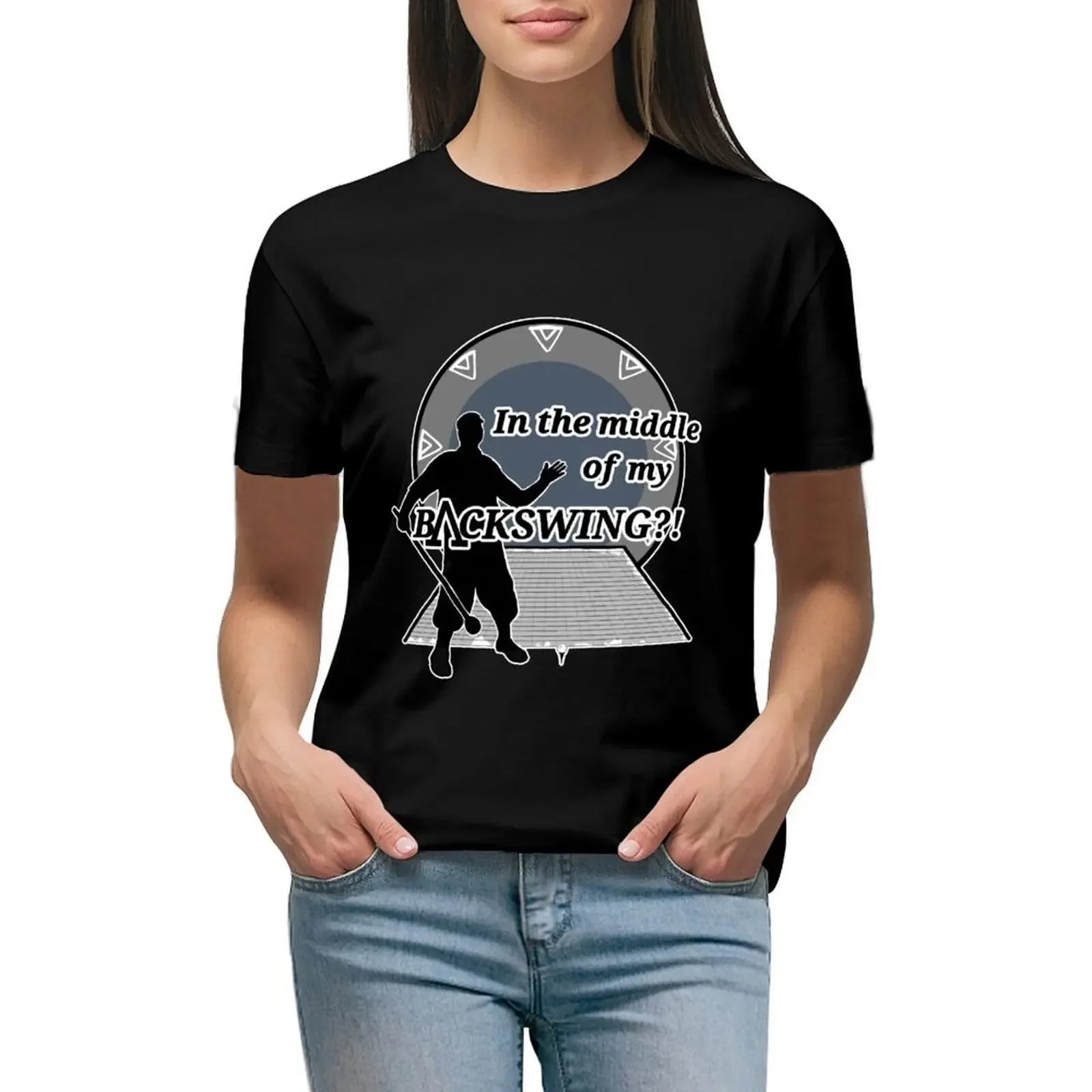 

In the middle of my BACKSWING! T-shirt female summer tops western t shirts for Women