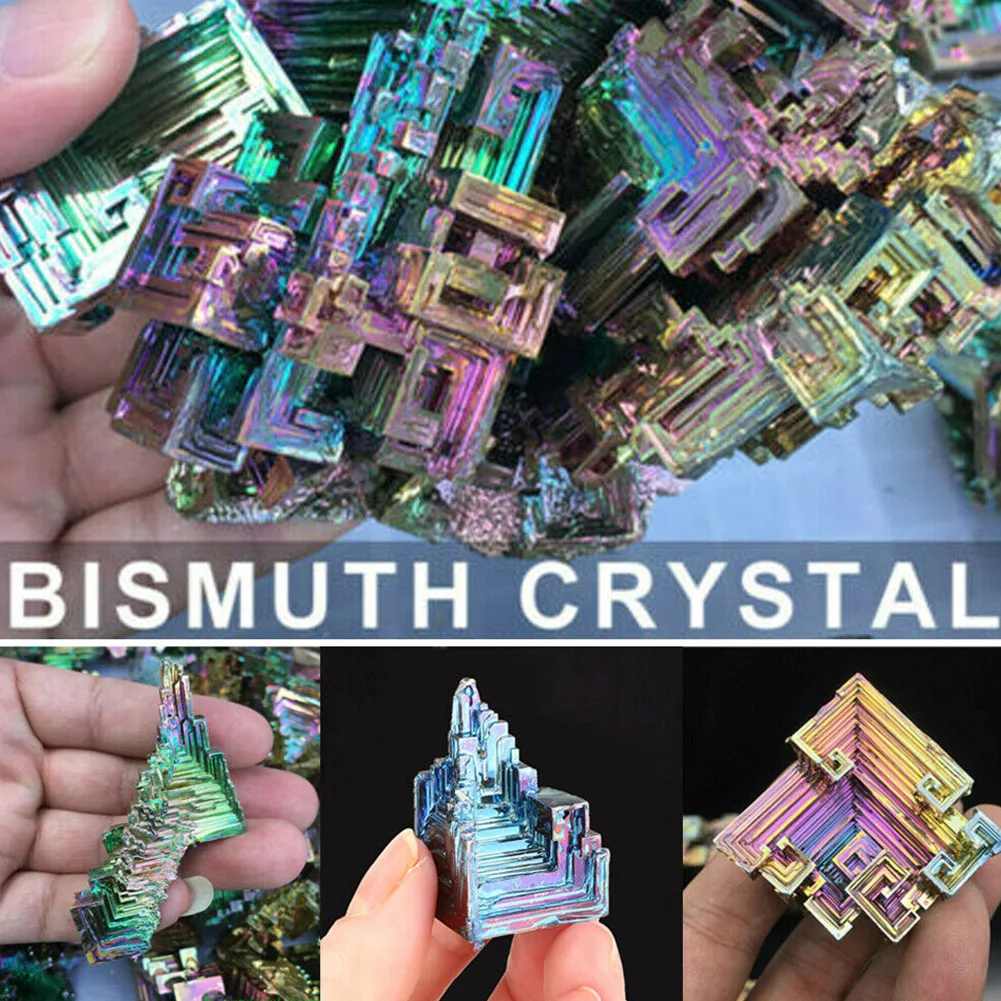 Home Decor Mineral Gem Bismuth Ore Natural Metal Stone Specimen Gift Healing Rainbow Rare Art Irregular Handcraft Rough