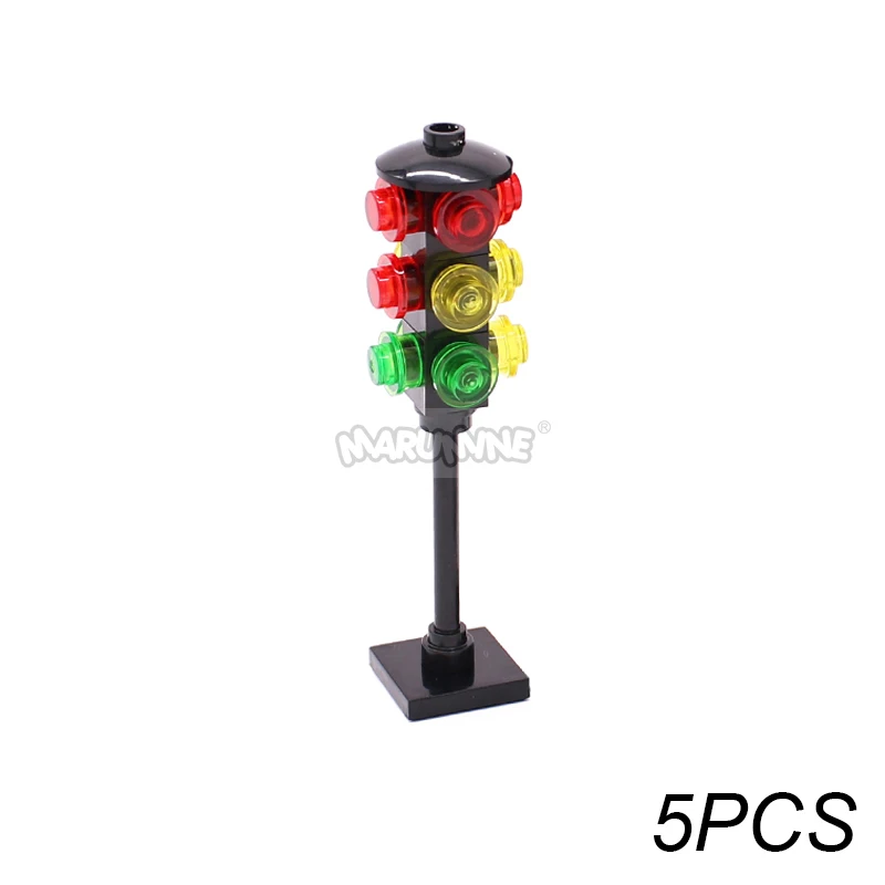Traffic Road Sign Light & City Street View Building Accessories Kit