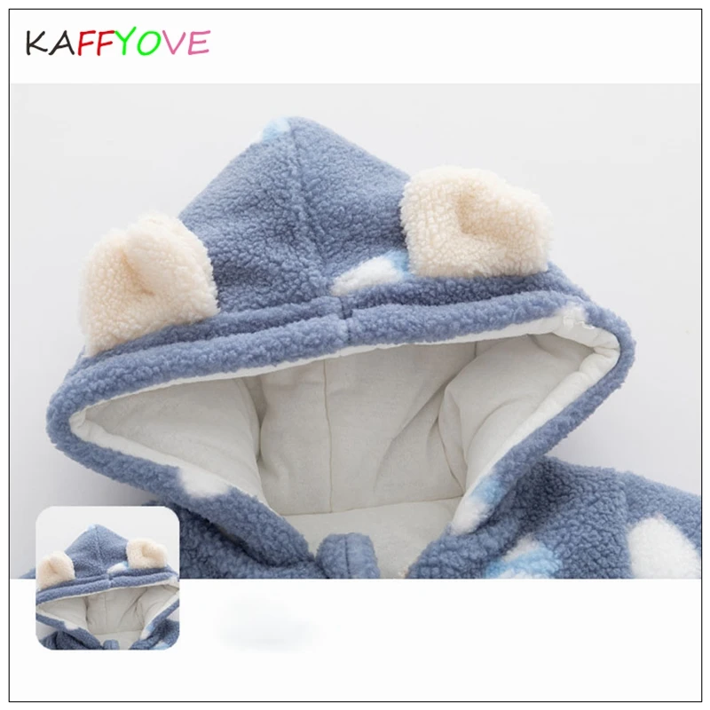 Winter Baby Coat Hooded Thick 100% Cotton Warm Infant 0-12m Birthday Xmas Kids Jumpsuit Romper Boy Girl Overalls Toddler Coats