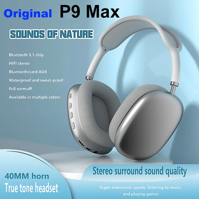 Air Max P9 Pro Headphones Wireless Bluetooth Noise Cancelling Mic Pods Over  Ear Sports Gaming Headset For Apple iPhone - AliExpress