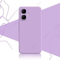 Enhanced Liquid Silicone Waterproof Mobile Phone Case - Soft Square Design for Infinix Smart 10 (Purple)