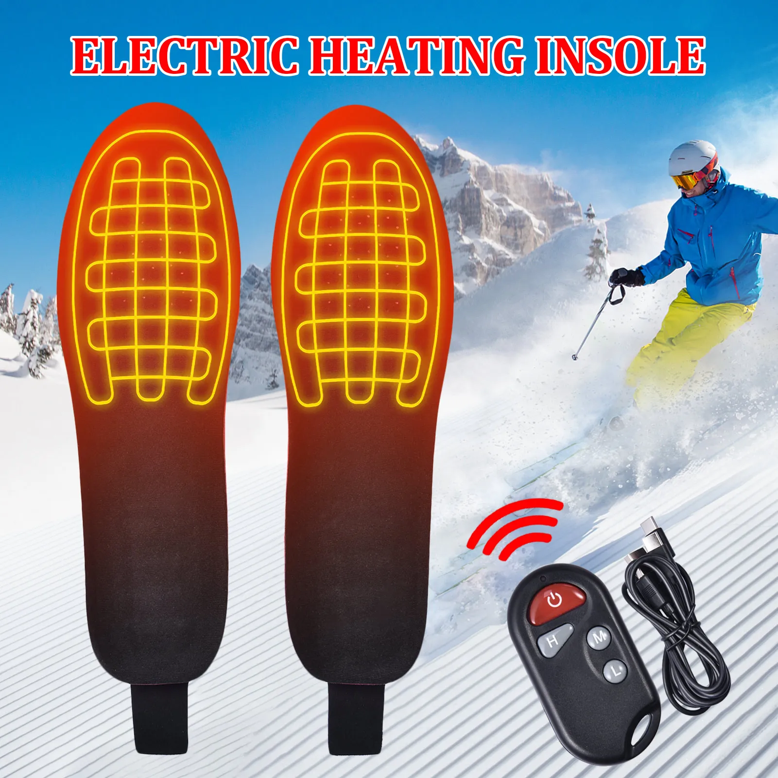 Heated Shoe Insoles USB Heated Shoe Insoles Feet Warm Sock Pad Mat 3 Speed Wireless Temperature Electrically Heating Insoles Warm Thermal