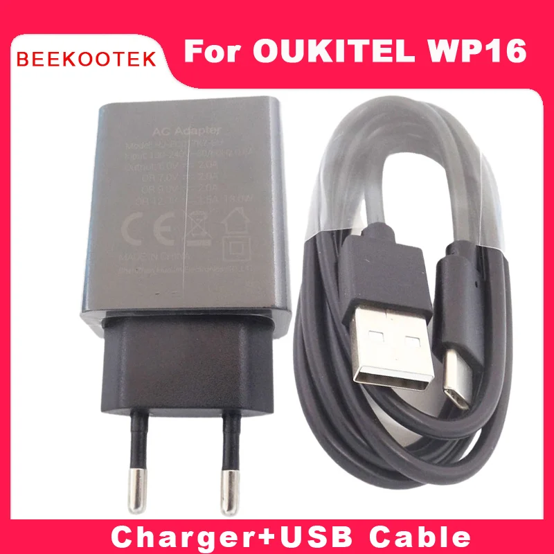 

NewOriginal Oukitel WP16 Cellphone EU Charger Travel Adapter+TYPE-C USB Data Line Cable Replacement Accessories For Oukitel WP16