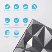 10 ชิ้น 3D แผ่นผนังตกแต่งผนังภายในอาคาร, แปรงเงินขัดเงาเหมาะสำหรับห้องนั่งเล่นห้องโถงห้องนอนโรงแรมสำนักงาน, 30 ซม.x30 ซม. 3