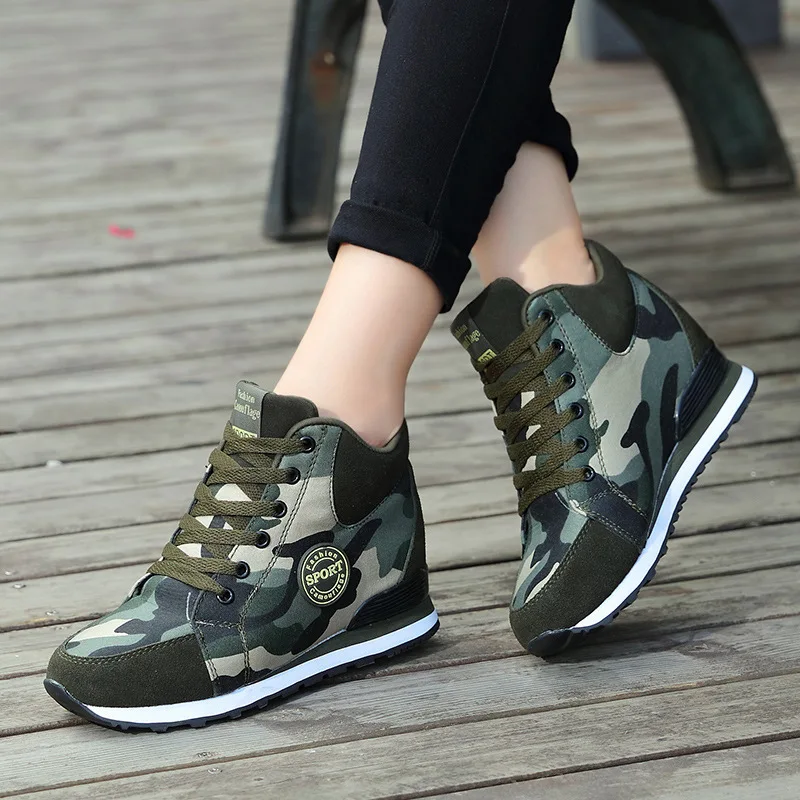 Zapatillas Deporte Con Plataforma De Cuña Para Mujer, Zapatos Informales De Tacón Oculto, De Camuflaje, Para Primavera, 2022 - Calzado De Mujer - AliExpress