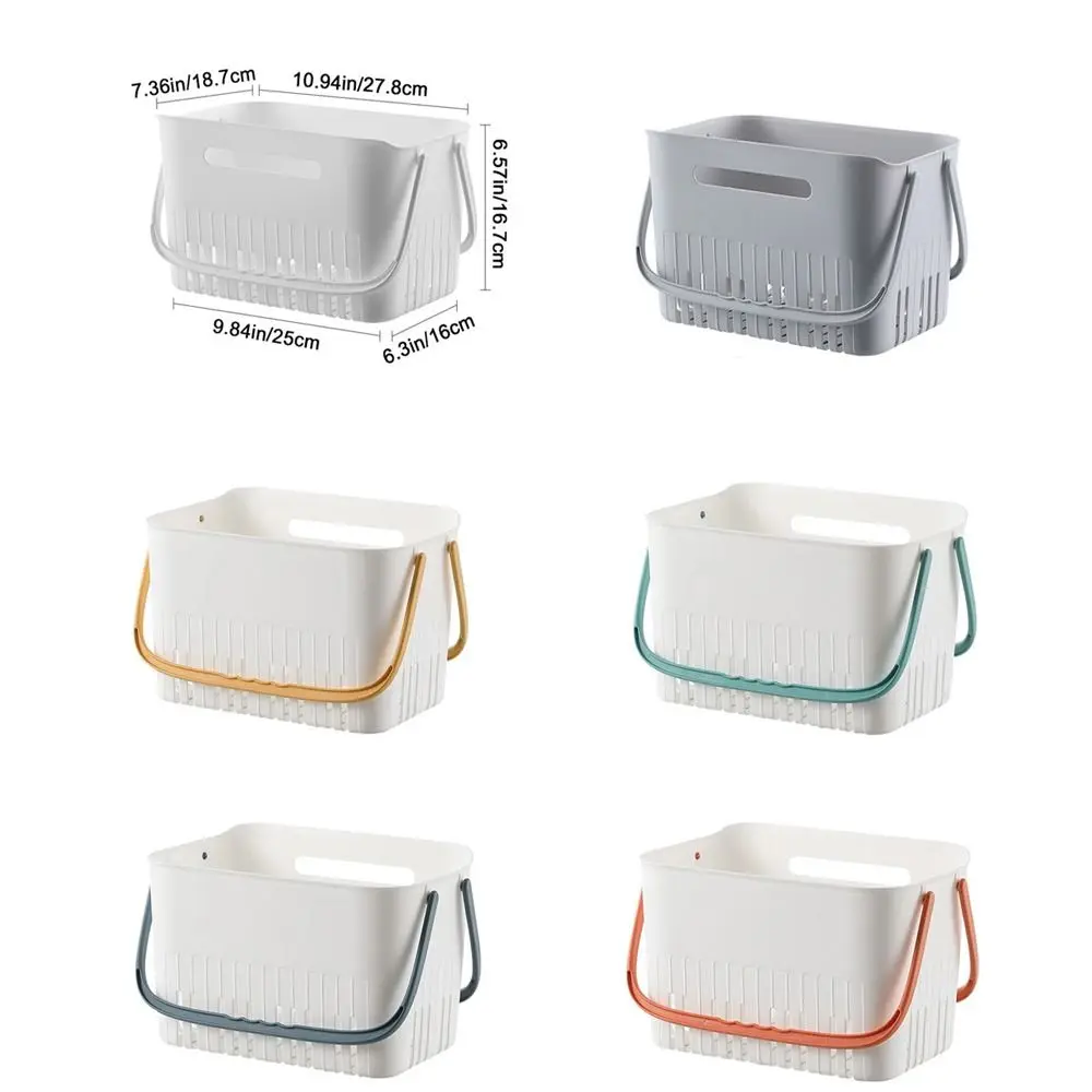Plastic Handheld Bath Basket Space Saving with Handle Sundries Collection Basket Large Capacity Drain Bath Kitchen shower caddy basket