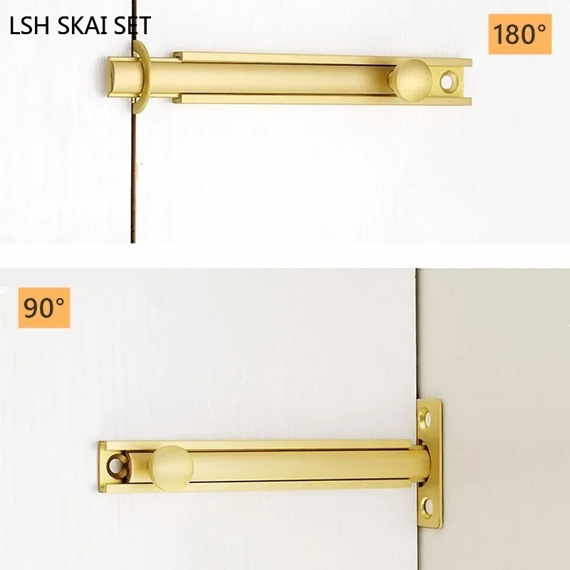 Barn Door Security Locks Brass Material Door Latch Lock Solid Sliding Bolts Window Latch Home Garden Gate Hardware Hasp 1PC door latch