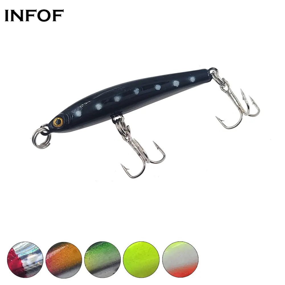 

INFOF 1-piece Mini Pencil Minnow Lure 5.5cm/3.5g Sinking Jerk Bait Hard Fishing Lure Swim Bait Wobblers Crankbait